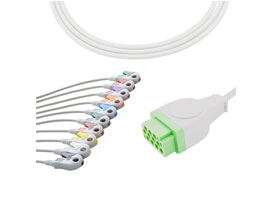 A2030-EE1 GE здравоохранения совместимый кабель ЭКГ 11-контактный 10KΩ ана-зажим