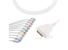 A2028-EE1 GE Healthcare совместимый EKG кабель DB-15 разъем 4.7KΩ AHA клип