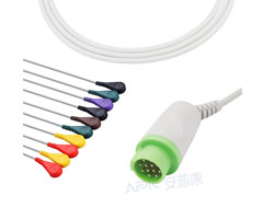 A1043-EE0 GE здравоохранения совместимый кабель ЭКГ круглый 12-контактный 10KΩ IEC оснастки