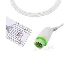 A1043-EE1 GE здравоохранения совместимый кабель ЭКГ круглый 12-контактный 10KΩ AHA