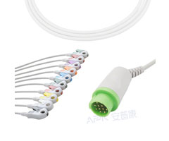 A2043-EE1 GE здравоохранения совместимый кабель ЭКГ круглый 12-контактный 10KΩ ана-зажим