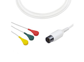 A3037-EC0 AAMI совместимый кабель прямого подключения ECG 3-lead Snap, IEC 6pin