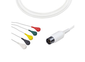 A5037-EC0 AAMI совместимый кабель прямого подключения ECG 5-lead Snap, IEC 6pin