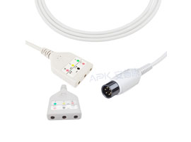 A3037-EK2D Mindray Datascope совместимый Din Тип ECG Trunk кабель 3-lead AHA / IEC 6pin