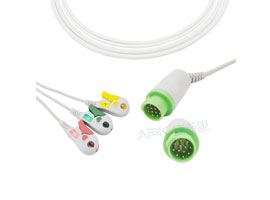 A3122-EC0 GE Healthcare > Corometrics совместимый Один Кусок 3-lead ECG кабель 10KΩ зажим, IEC 12pin