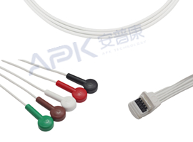 A41HEC05AK Mortara Совместимость H3 ЭКГ Холтеру кабель 5-жильный кабель оснастки, альфа-гидроксикисл