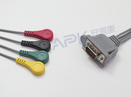 A51HEC04IK ЭКГ Холтеру кабель 4-жильный кабель оснастки, IEC